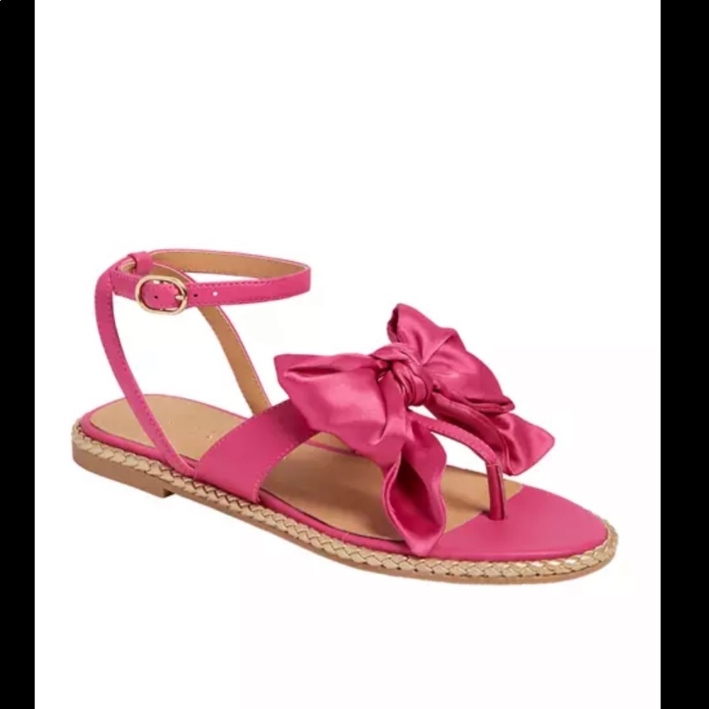 Jack Rogers Pink Bow Ankle-Strap Sandals
